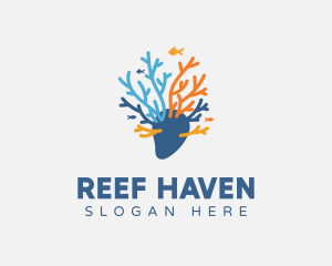 Sea Marine Coral logo design