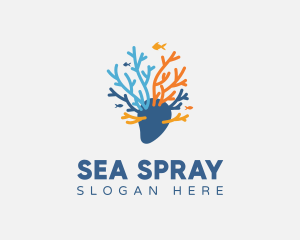 Sea Marine Coral logo design