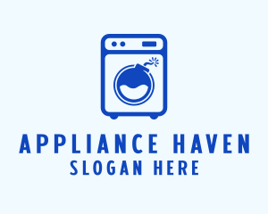 Washer Laundromat Bomb logo design