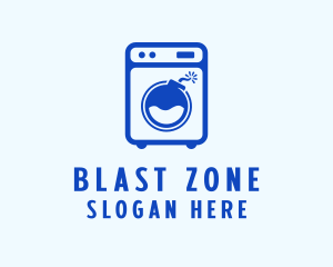 Bomber - Washer Laundromat Bomb logo design