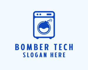Bomber - Washer Laundromat Bomb logo design