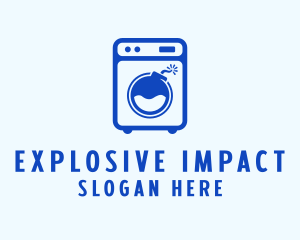 Washer Laundromat Bomb logo design