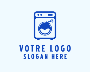 Bombing - Washer Laundromat Bomb logo design