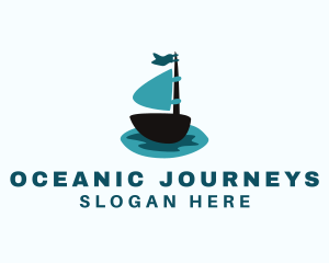 Ocean Water Sailboat logo design