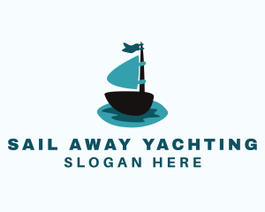 Ocean Water Sailboat logo design