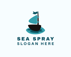 Ocean Water Sailboat logo design