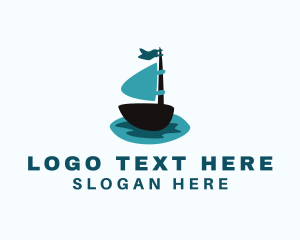 Yacht - Ocean Water Sailboat logo design