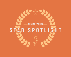 Lightning Star Wreath logo design