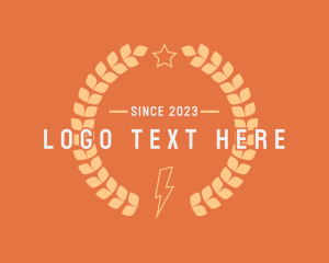 General - Lightning Star Wreath logo design