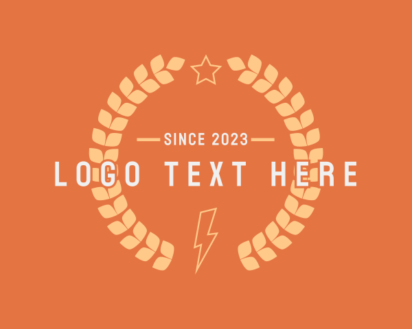 Stylish - Lightning Star Wreath logo design