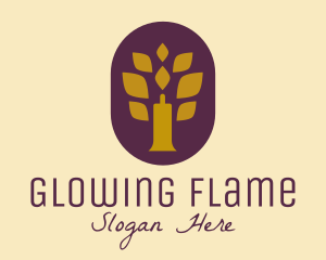 Candle - Candle Tree Leaves logo design