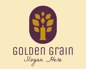 Grain - Candle Tree Leaves logo design