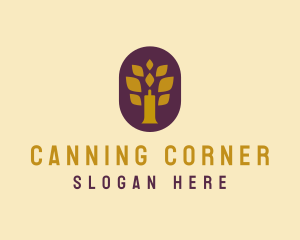 Candle Tree Leaves logo design