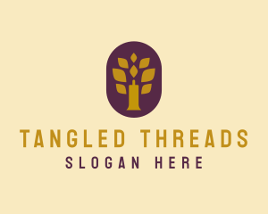 Candle Tree Leaves logo design