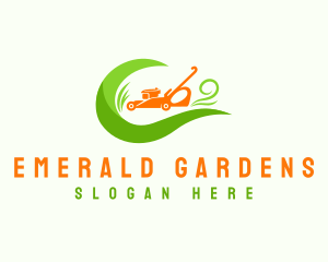 Lawn Mower Grass logo design