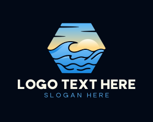 Lagoon - Wave Beach Sunrise logo design
