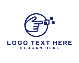 Cyber - Cursor Hand Pixel logo design