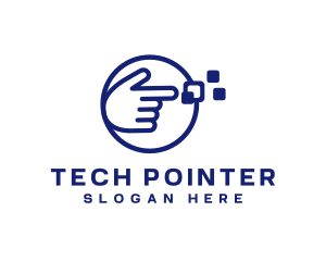 Pointer - Cursor Hand Pixel logo design