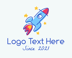 Outer Space - Rocket Launch Nursery logo design