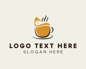 Coffee Bean - Fox Coffee Cup logo design