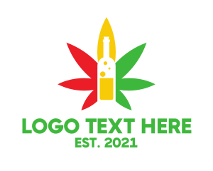 Gastro - Wine Bottle Cannabis logo design
