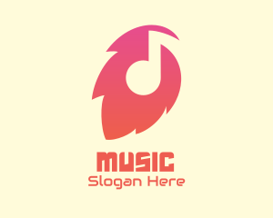 Gradient Leaf Music logo design