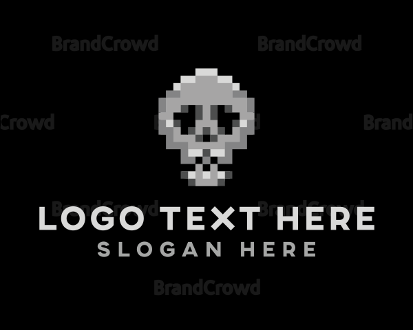 Pixel Gaming Skull Logo