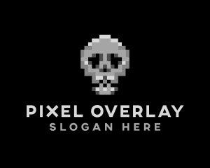 Pixel Gaming Skull logo design