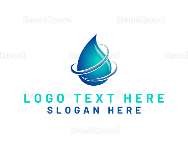 Distilled Water Droplet Logo