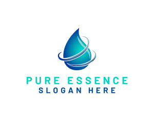 Pure - Distilled Water Droplet logo design