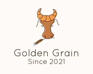 Croissant Cow Wheat logo design