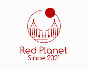 Red Cutlery Bridge logo design