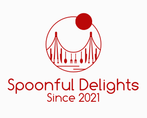 Red Cutlery Bridge logo design