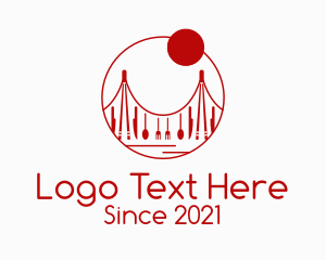 Simple - Red Cutlery Bridge logo design