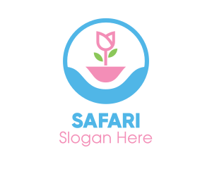 Pastel Tulip Flower Logo