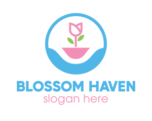 Flowering - Pastel Tulip Flower logo design