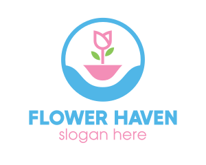 Pastel Tulip Flower logo design