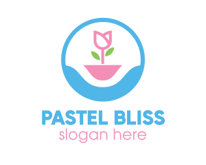 Pastel Tulip Flower logo design