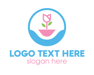 Full-bloom - Pastel Tulip Flower logo design