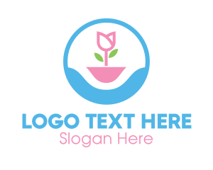 Pastel Tulip Flower Logo