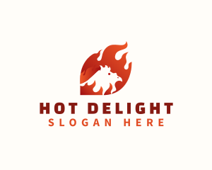 Roasted Chicken Flame logo design