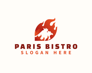 Roasted Chicken Flame logo design