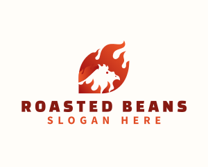 Roasted - Roasted Chicken Flame logo design