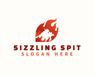 Roast - Roasted Chicken Flame logo design