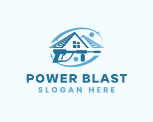 House Power Wash Sparkle logo design