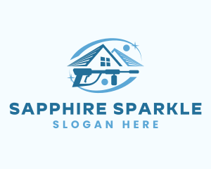 House Power Wash Sparkle logo design