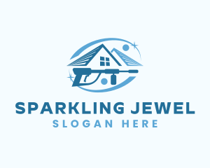 House Power Wash Sparkle logo design