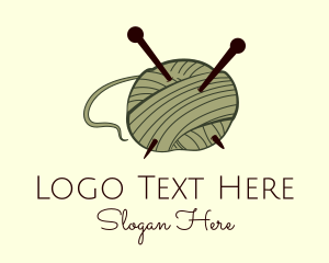 Yarn - Needle Knitwork Wool logo design