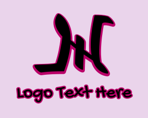 Marker - Marker Graffiti Letter N logo design