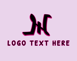 Hip Hop Label - Marker Graffiti Letter N logo design